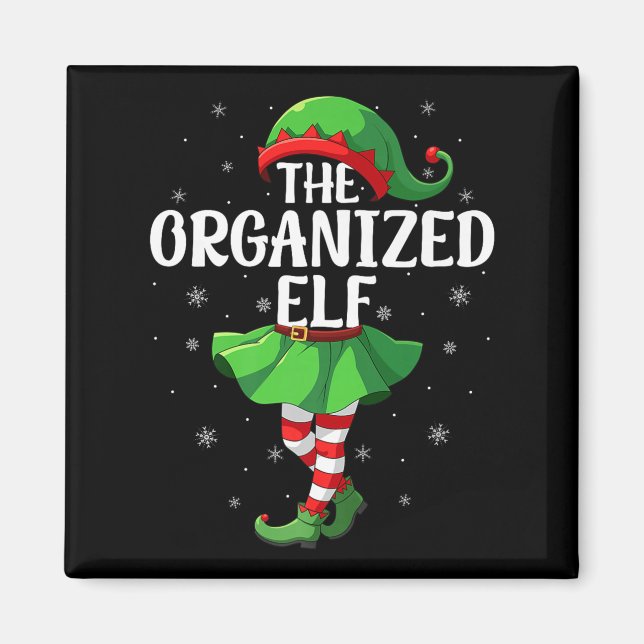 Organized Elf Christmas Girls Women Elf Squad Xmas Magnet (Vorne)