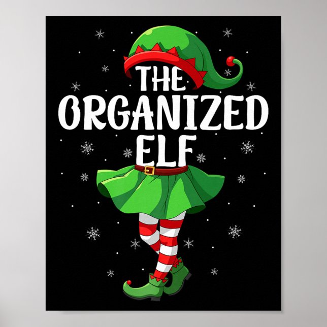 Organized Elf Christmas Girls Women Elf Squad Xmas Poster (Vorne)
