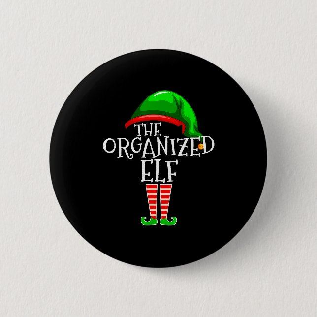 Organized Elf Group Matching Family Christmas  Button (Vorderseite)