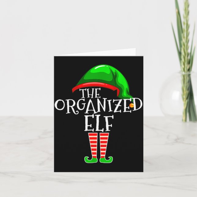 Organized Elf Group Matching Family Christmas  Karte (Vorderseite)