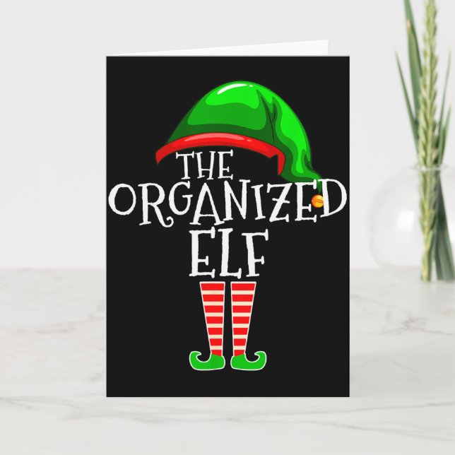 Organized Elf Group Matching Family Christmas  Karte (Vorderseite)
