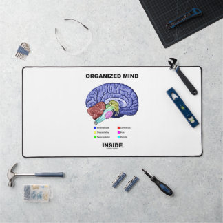 Organized Mind Inside Anatomical Brain Humor Schreibtischunterlage