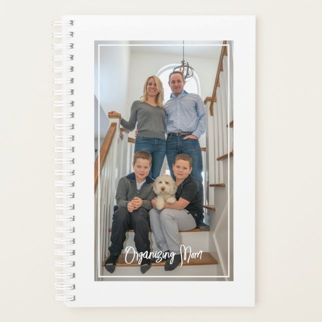 Organizing Mom Photo Personalized White Planer (Vorderseite)