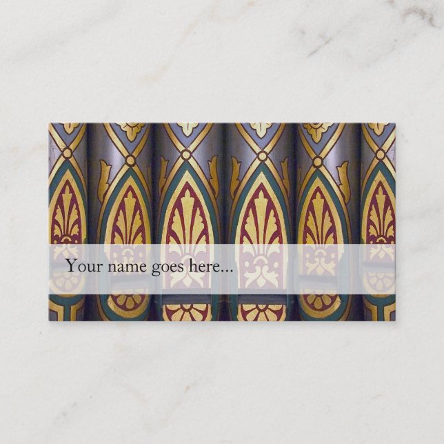 Organpfeife Visitenkarte - bemalt (Vorderseite)