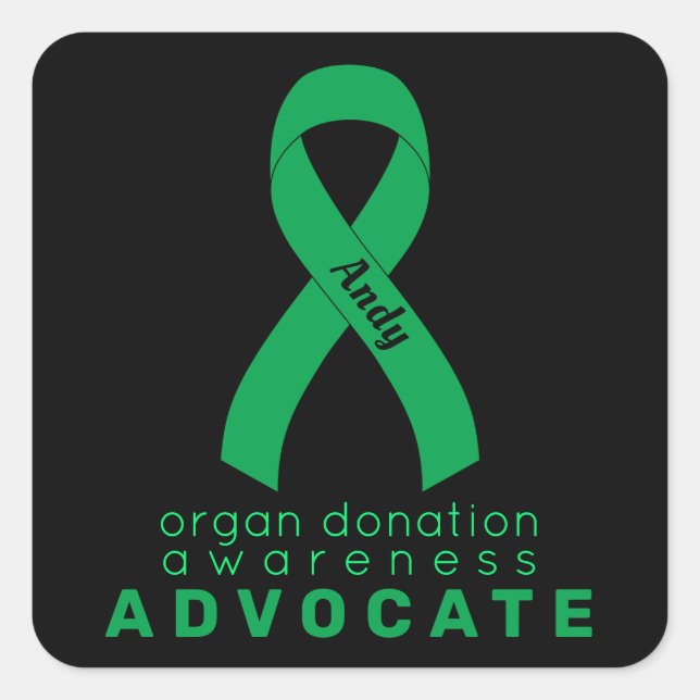 Organspende Advocate Black Square Sticker (Vorderseite)