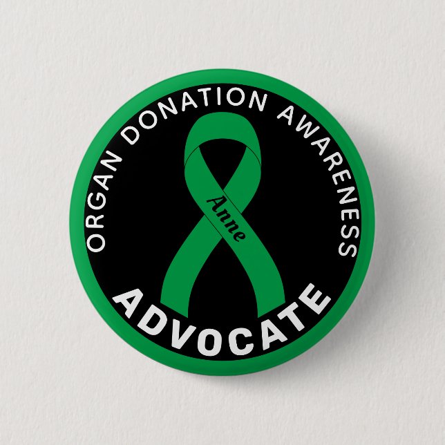 Organspende Advocate Ribbon Black Button (Vorderseite)