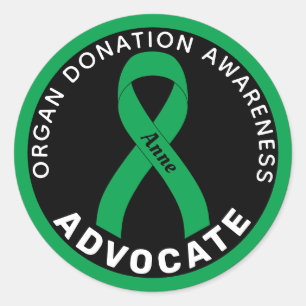 Organspende Advocate Ribbon Black Round Sticker