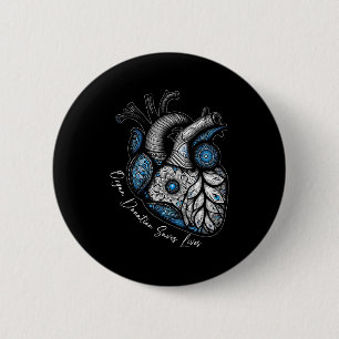 Organspende rettet Leben Herztransplantation Cardi Button