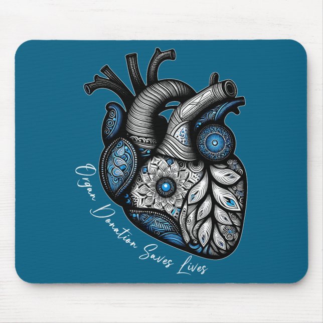 Organspende rettet Leben Herztransplantation Cardi Mousepad (Vorne)