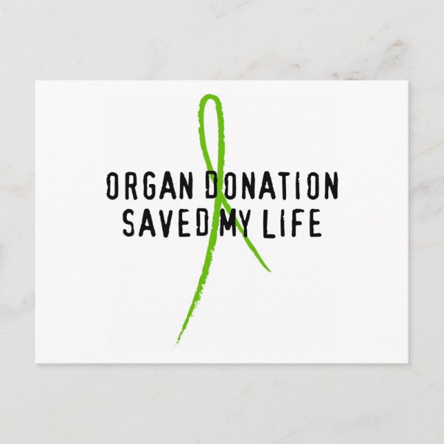 Organspende Rettete mein Leben Postkarte (Vorderseite)
