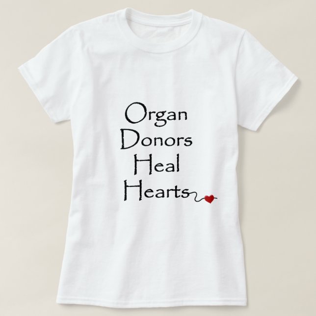 Organspender heilen schwarze Script Typografie T-Shirt (Design vorne)