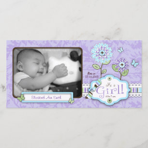 Organza Blume Foto Card Lav Ankündigung