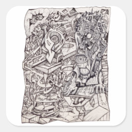 Orgel der Besorgnis Quadratischer Aufkleber