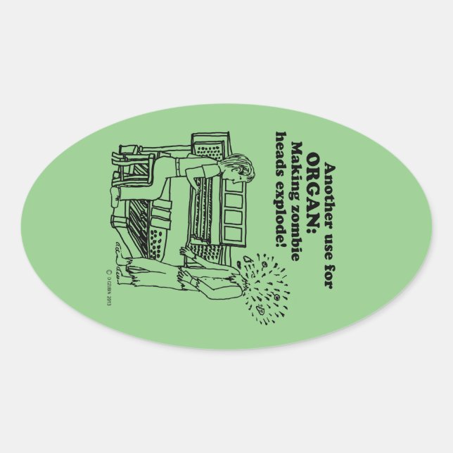 Orgel Zombie Explosion Oval Sticker (Vorderseite)