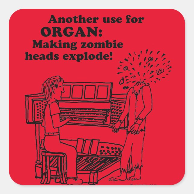 Orgel Zombie Explosion Square Sticker (Vorderseite)