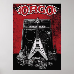 ORGO - Amp, Guitar und Booze Red Poster