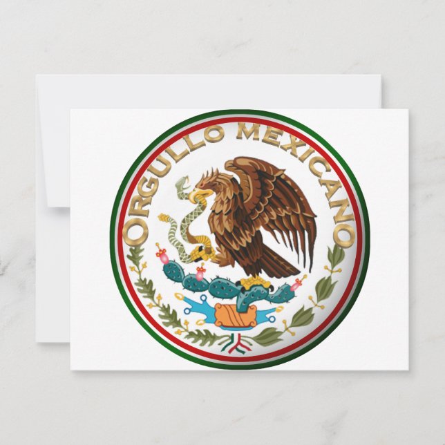 Orgullo Mexicano (Adler aus mexikanischer Flagge) Einladung (Vorderseite)