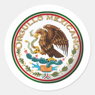 Orgullo Mexicano (Adler aus mexikanischer Flagge) Runder Aufkleber