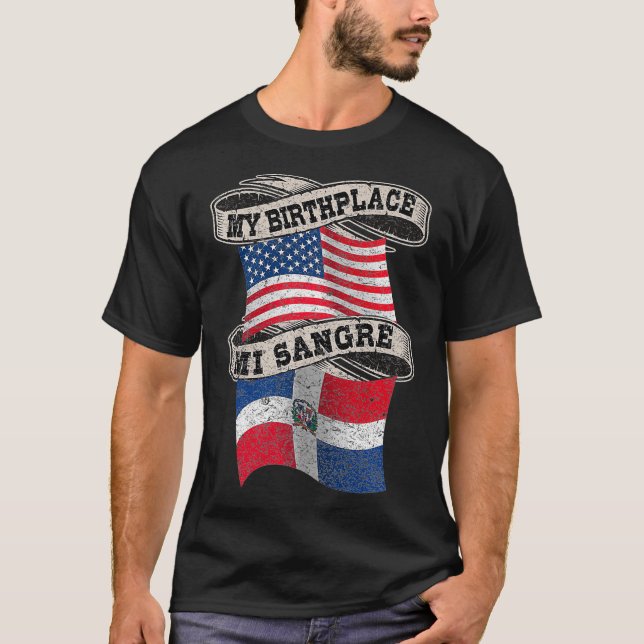 Orgullosamente Dominicano Half Dominikaner Halb Am T-Shirt (Vorderseite)