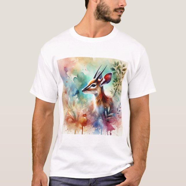Oribi in watercolor 170724AREF144 - Watercolor T-Shirt (Vorderseite)