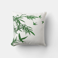 Orient Accent Lush Green Bamboo & Swallow Birds