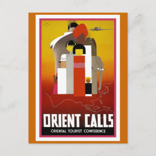 "Orient-Anrufe" Vintage Reiseplakat Postkarte