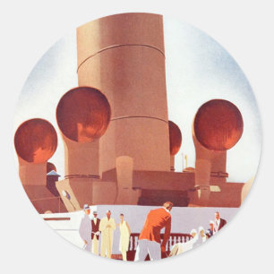 Orient Cruises Big Funnel Runder Aufkleber