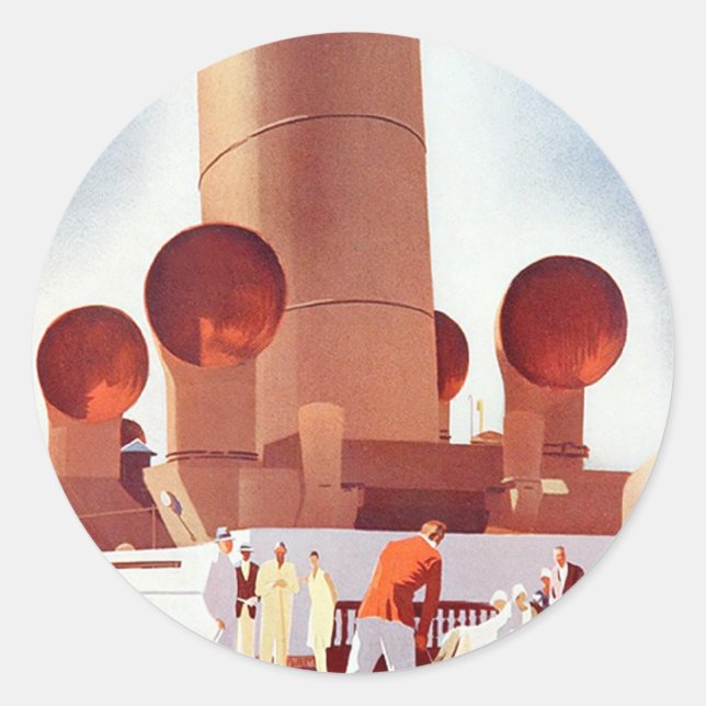 Orient Cruises Big Funnel Runder Aufkleber (Vorderseite)