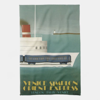 Orient-Express-Bahn Schifffahrt Art Deco Geschirrtuch