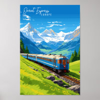 Orient Express Europe Vintage Reise Illustration