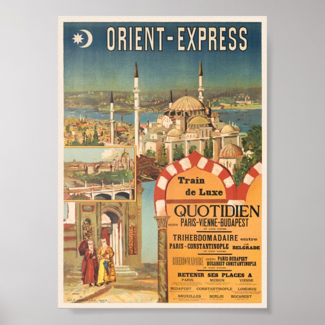 Orient Express France Vintage Poster der 1910er Ja (Vorne)