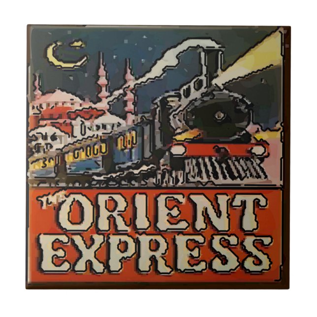 Orient Express Paris Poster Tile Fliese (Vorderseite)