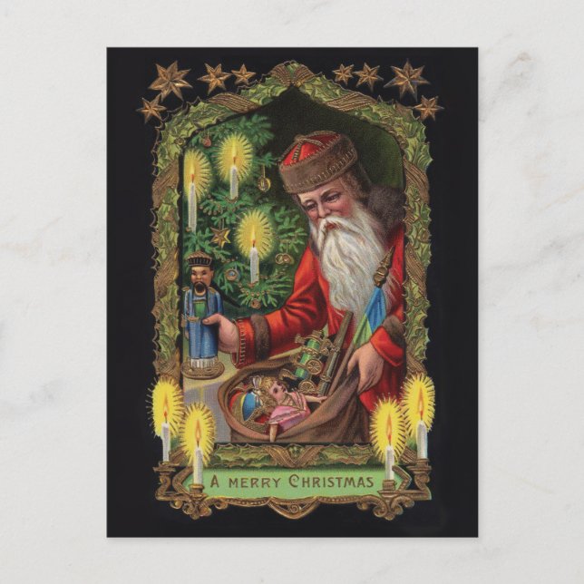 Orient Express Santa Postcard Feiertagspostkarte (Vorderseite)