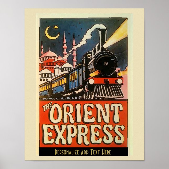 Orient Express Train, fügen Sie Text personalize P Poster (Vorne)