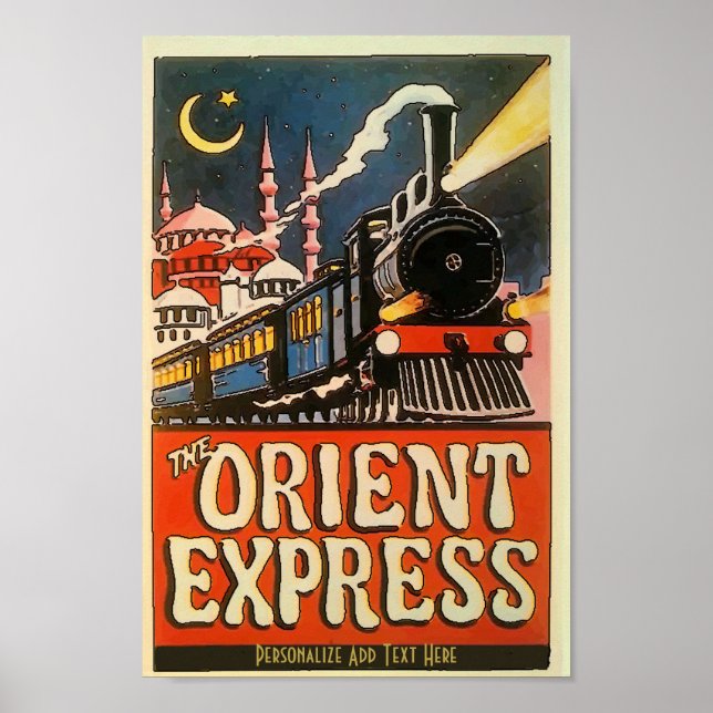 Orient Express Train, fügen Sie Text personalize P Poster (Vorne)