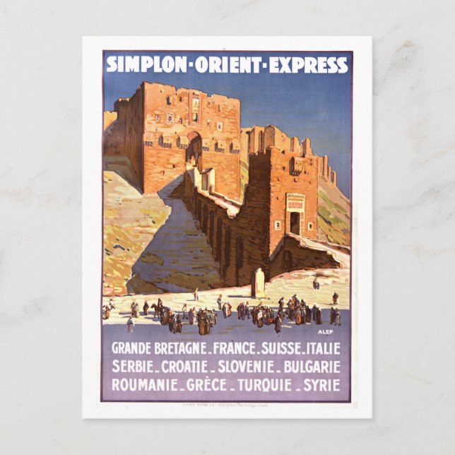 Orient Express Travel Poster Postkarte (Vorderseite)