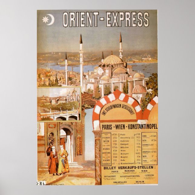 Orient Express Vintag Travel Print Poster (Vorne)
