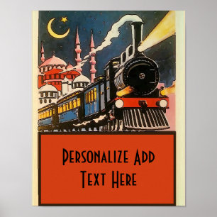Orient-Express-Zug, Text hinzufügen, personalisier Poster