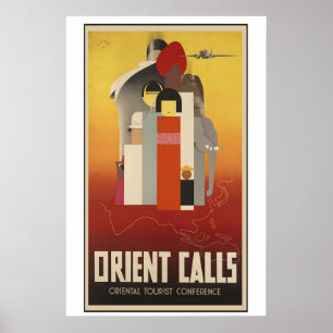 Orient ruft Vintage-Reiseposter - Gerahmt Poster
