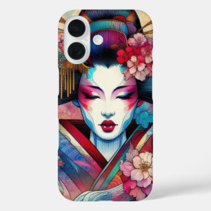 Oriental abstrakt Geisha sakura Blume tätowieren iPhone 16 Hülle