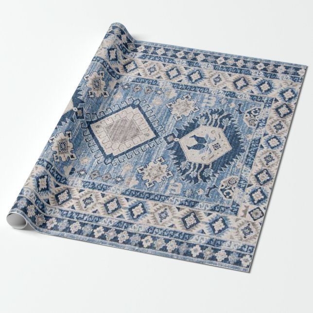 Oriental Antique Blue Kilim Rug Geschenkpapier (Ungerollt)