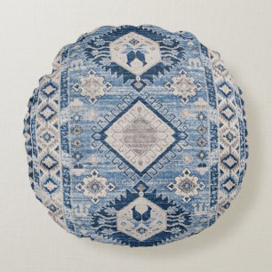 Oriental Antique Blue Kilim Rug Rundes Kissen