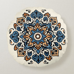 Oriental Arabesque Majestic Motifs Rundes Kissen