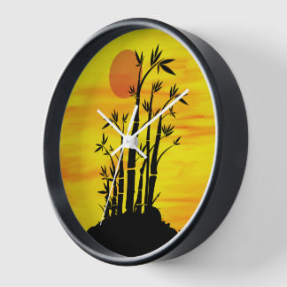 Oriental Bamboo Sunset Uhr