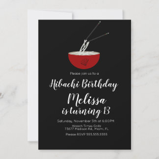 Oriental Birthday Hibachi Dinner Restaurant Einladung