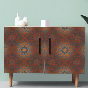 Oriental Black Brown Red Ombre Arabesque Decupage Seidenpapier