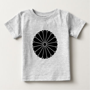 Oriental Black Kiku Chrysantheme Mon Kamon Kunst Baby T-shirt