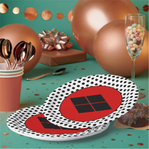 Oriental Black Red Takeda Japan Mon Kunst Pappteller