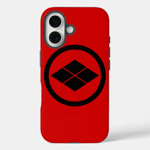 Oriental Black Red Takeda Japan Mon Vector Art iPhone 16 Hülle