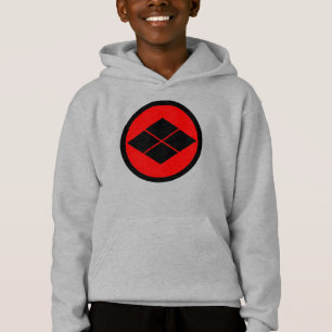 Oriental Black Red Takeda Japan Mon Vektorgrafik Hoodie
